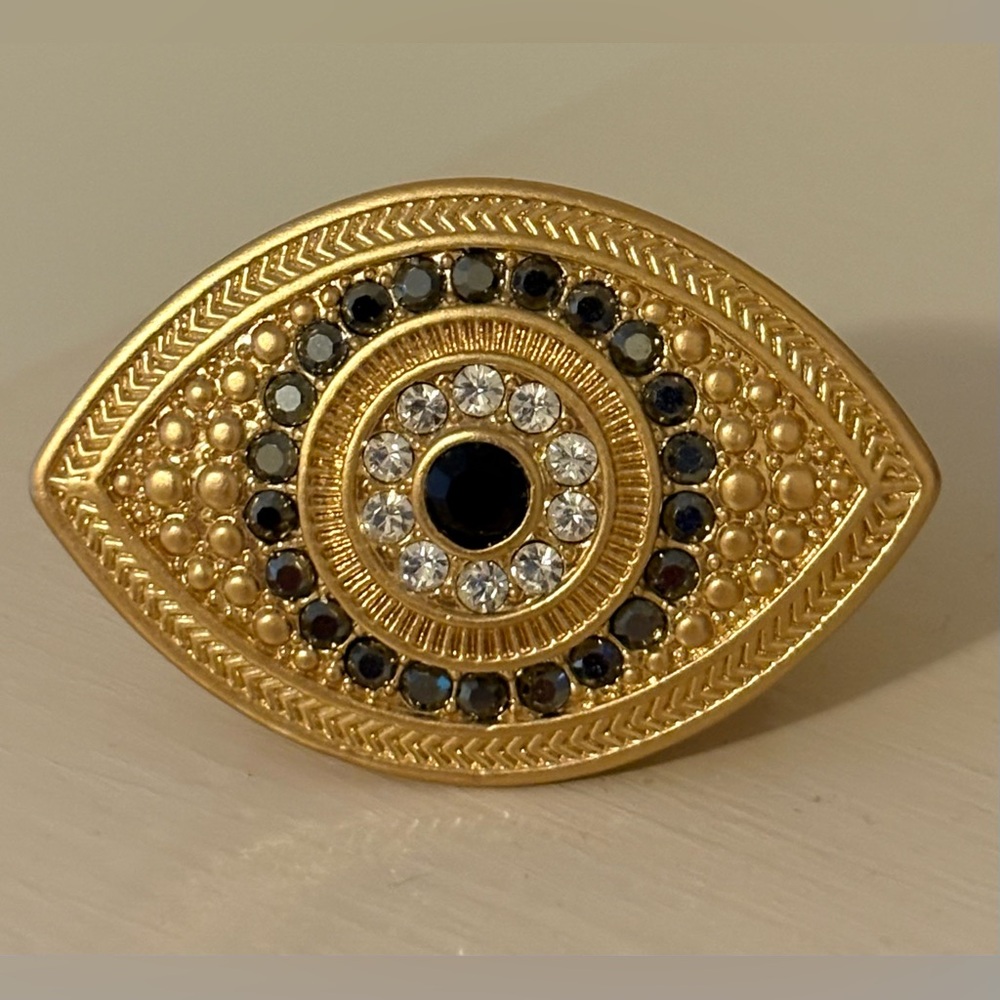Gold and Black Eye Design Ring